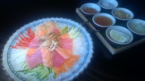 Lo Hei with condiments