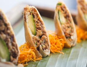 Crispy peking duck rolls