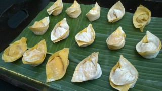 Freshly-made wontons ready for poaching at FEAST