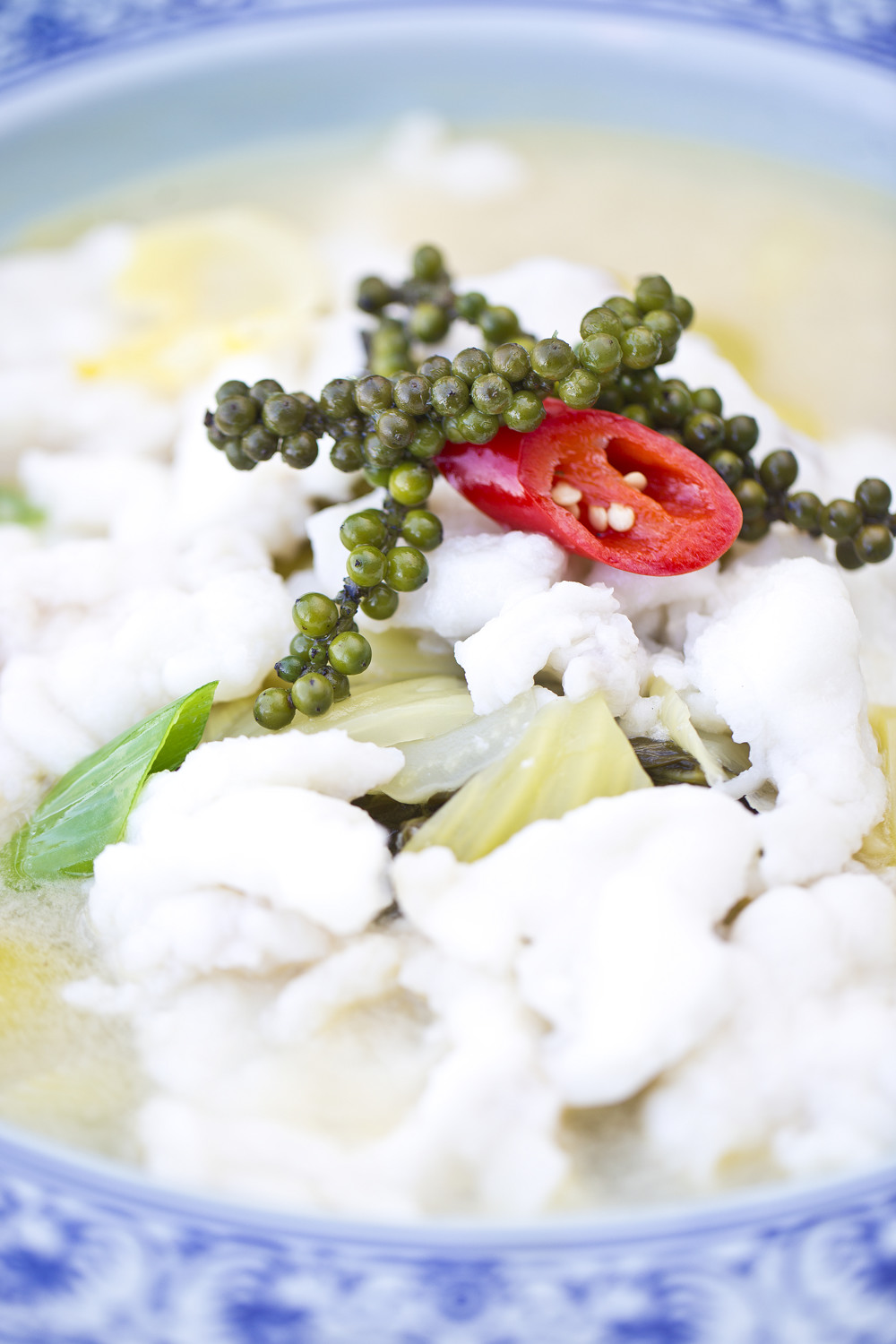Steamed cod with Sichuan peppercorns