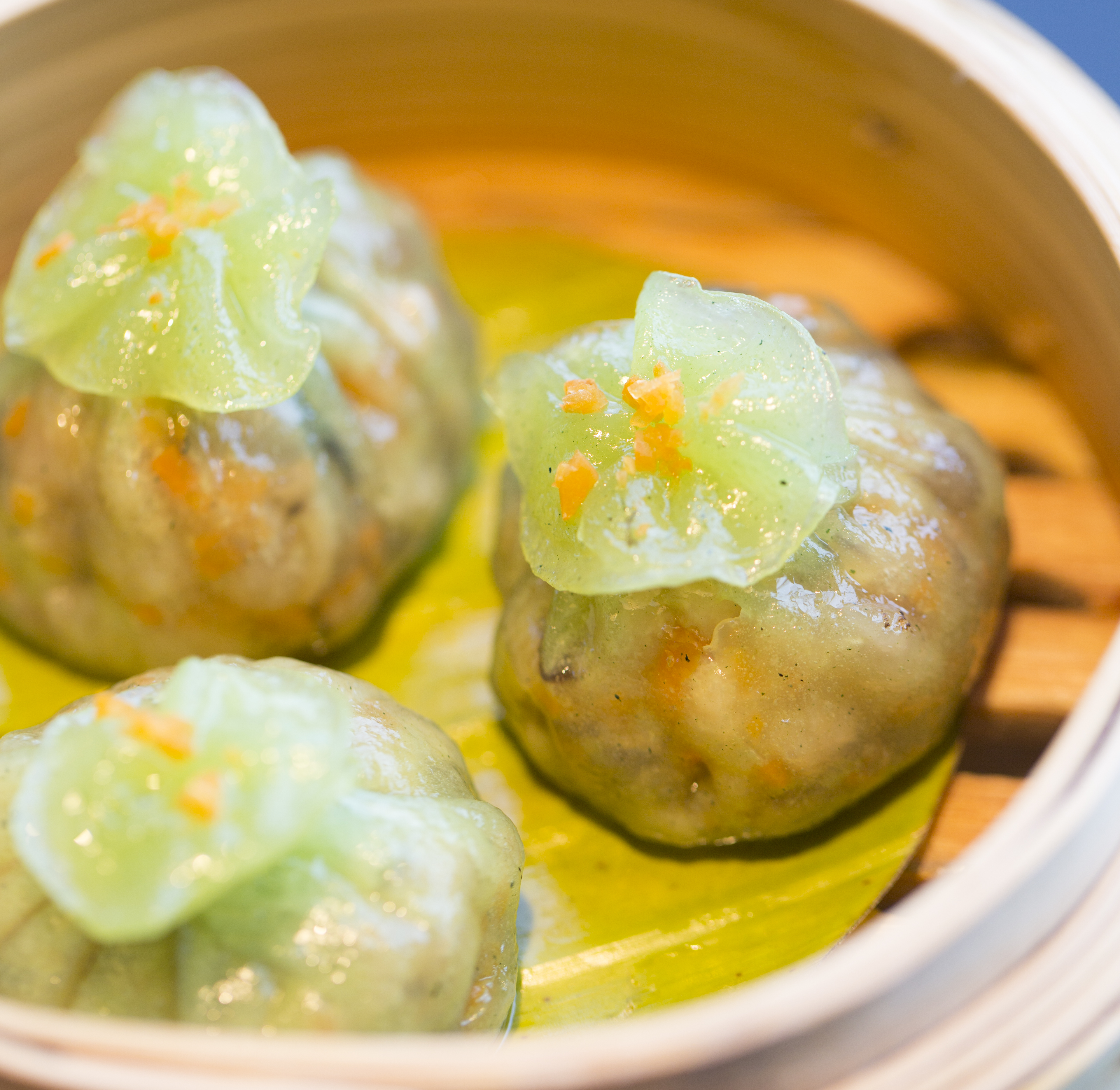 Vegetable and bamboo pith dumplings